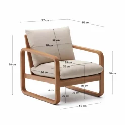 Kave Home Loungesessel|Gartenstühle-Sessel Sacaleta Beige