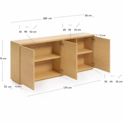 Kommoden|Kommoden|Kave Home Sideboard Abilen Eiche