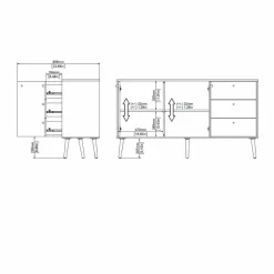 Tvilum Kinderkommoden & -Nachttische|Kinderkommoden & -Nachttische-Sideboard Bodo Weiß