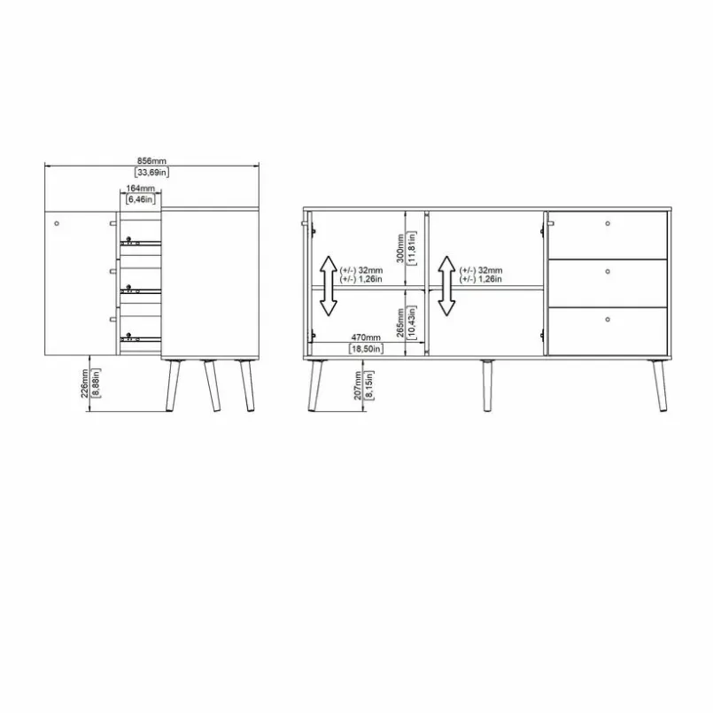 Tvilum Kinderkommoden & -Nachttische|Kinderkommoden & -Nachttische-Sideboard Bodo Weiß