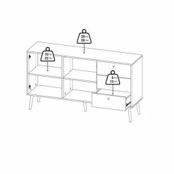 Tvilum Kinderkommoden & -Nachttische|Kinderkommoden & -Nachttische-Sideboard Bodo Weiß