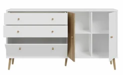 FORTE Kommoden-Sideboard Harllson Weiß / Eiche