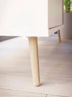 FORTE Kommoden-Sideboard Harllson Weiß / Eiche