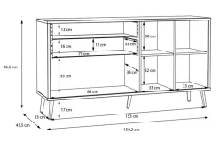 FORTE Kommoden-Sideboard Harllson Weiß / Eiche