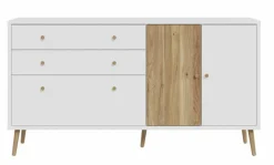 FORTE Kommoden-Sideboard Harllson Weiß / Eiche