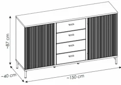 Wójcik Kommoden-Sideboard Lusaka Schwarz
