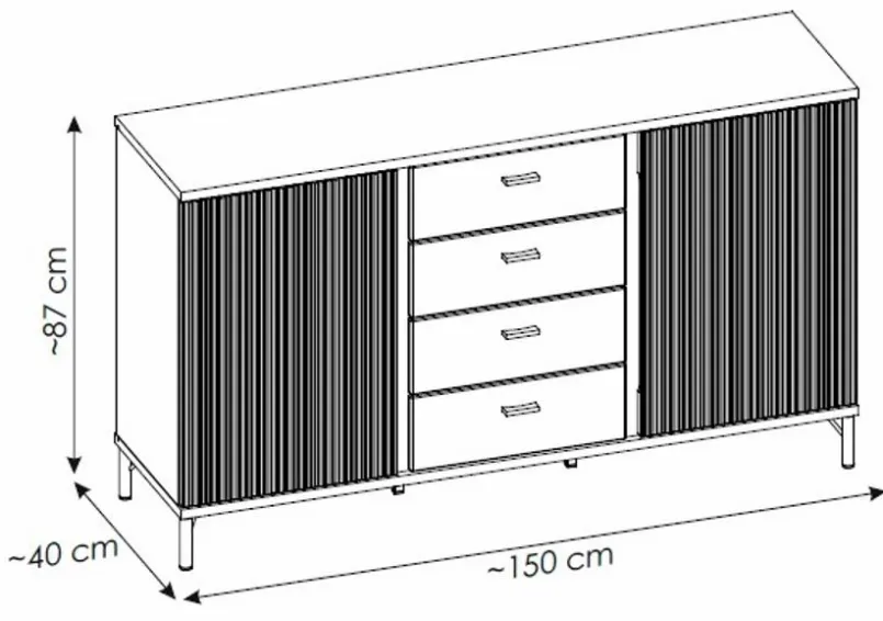 Wójcik Kommoden-Sideboard Lusaka Schwarz
