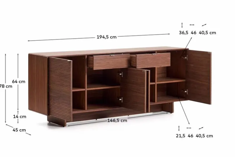 Kommoden|Kommoden|Kave Home Sideboard Norlen Nussbaum