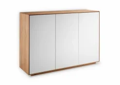 Kommoden|Gradel Sideboard Riva Eiche / Weißglas