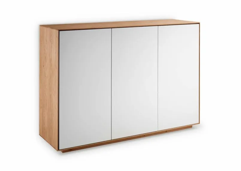 Kommoden|Gradel Sideboard Riva Eiche / Weißglas