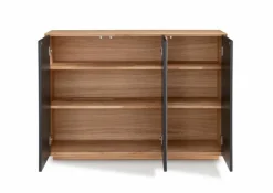 Kommoden|Gradel Sideboard Riva Eiche / Weißglas