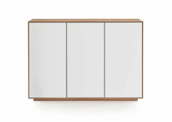 Kommoden|Gradel Sideboard Riva Eiche / Weißglas