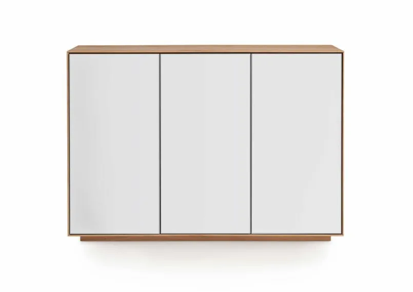 Kommoden|Gradel Sideboard Riva Eiche / Weißglas