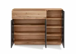 Kommoden|Gradel Sideboard Riva Eiche / Weißglas