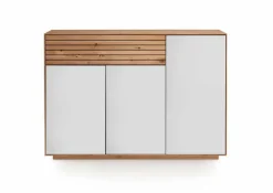 Kommoden|Gradel Sideboard Riva Eiche / Weißglas