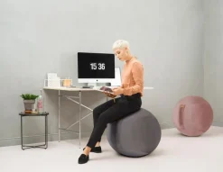 Bürostühle|Sitting Point Sitzball Samt Uni Rose