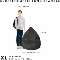 Sitting Point Sitzgelegenheiten|Sitzgelegenheiten-Sitzsack Beanbag Raya XL Taupe