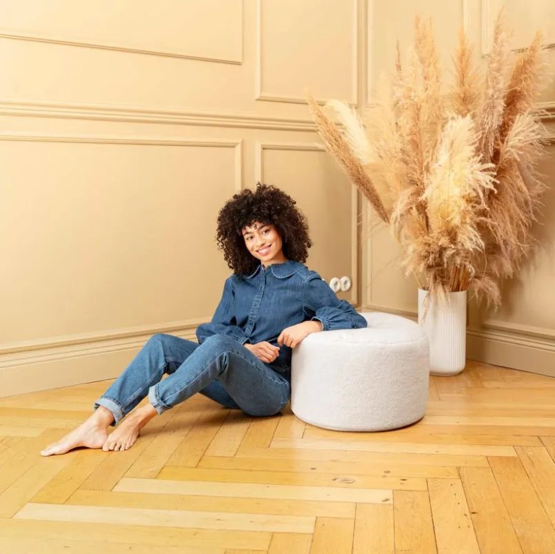 Sitting Point Sitzsäcke|Hocker & Poufs-Sitzsack Dotcom Woolly Weiß