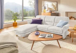 Segmüller Werkstätten Sofas & Couches-Sofa inkl. Longchair Bora Weiß