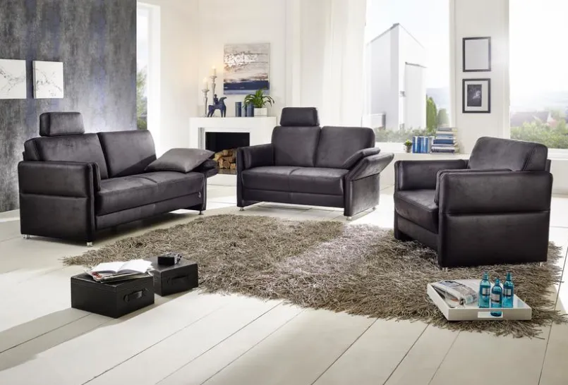 ponsel Sofas & Couches-Sofa S225 / L225 Ohio Schwarz