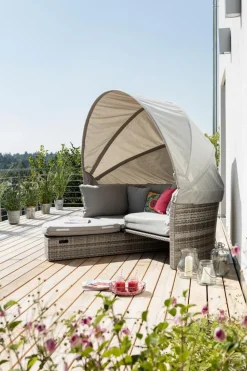 Loungeliegen|Sonneninseln| Sonneninsel Barbados, Polyrattan Grau