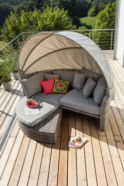 Loungeliegen|Sonneninseln| Sonneninsel Barbados, Polyrattan Grau
