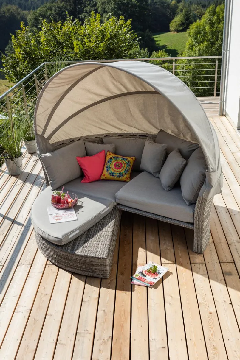 Loungeliegen|Sonneninseln| Sonneninsel Barbados, Polyrattan Grau