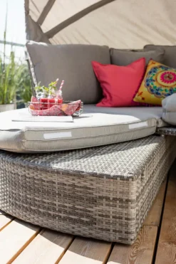 Loungeliegen|Sonneninseln| Sonneninsel Barbados, Polyrattan Grau