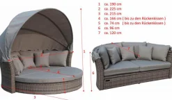 Loungeliegen|Sonneninseln| Sonneninsel Barbados, Polyrattan Grau