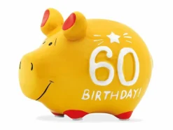 Dekodosen-Spardose 60 Birthday! 12,5 x 9 cm Gelb