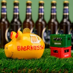 Dekodosen| Spardose Bierkasse 12,5 x 9 cm Gelb