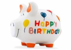 Dekodosen-Spardose Happy Birthday 17 x 15 cm Weiß