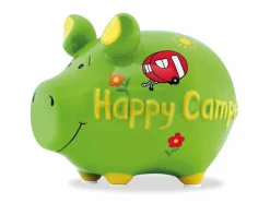 Dekodosen-Spardose Happy Camper 12 x 9 cm Grün