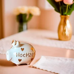 Dekodosen-Spardose Hochzeit 12,5 x 9 cm Weiß