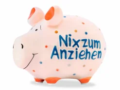 Dekodosen-Spardose Nix zum Anziehen 12,5 x 9 cm Weiß