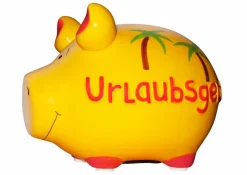 Dekodosen-Spardose Urlaubsgeld 12,5 x 9 cm Gelb