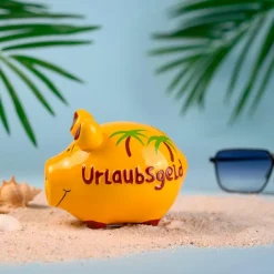 Dekodosen-Spardose Urlaubsgeld 12,5 x 9 cm Gelb