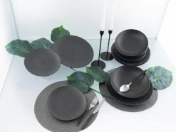 CreaTable Geschirr-Speiseteller Vesuvio Ø 27 cm Schwarz