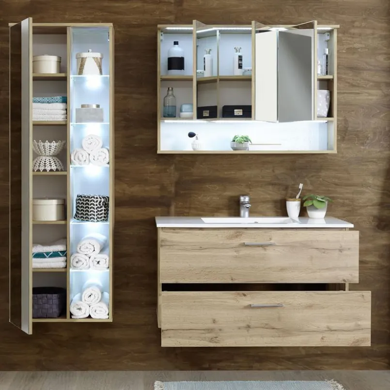 Spiegelschränke| Spiegelschrank Best Wildeiche