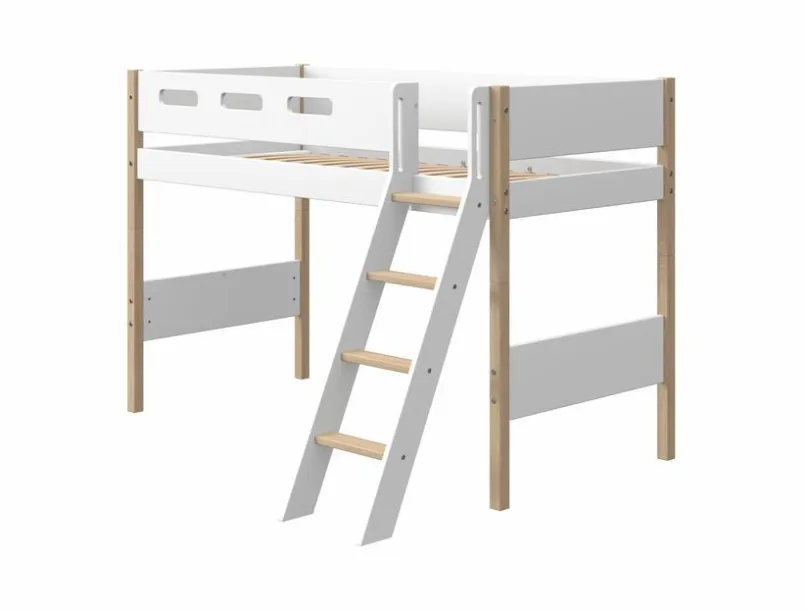 Flexa Kinderbetten|Kinderbetten-Spielbett Nor 90 x 200 cm Weiß