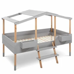 Kinderbetten|Kinderbetten-Spielbett Piloti 90 x 190/200 cm Grau