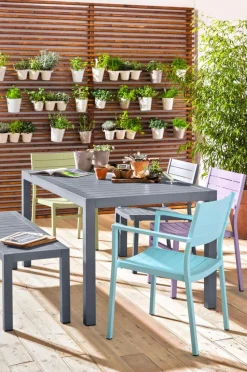 Balkonstühle|Gartenstühle-Stapelstuhl Amica, Aluminium Hellblau