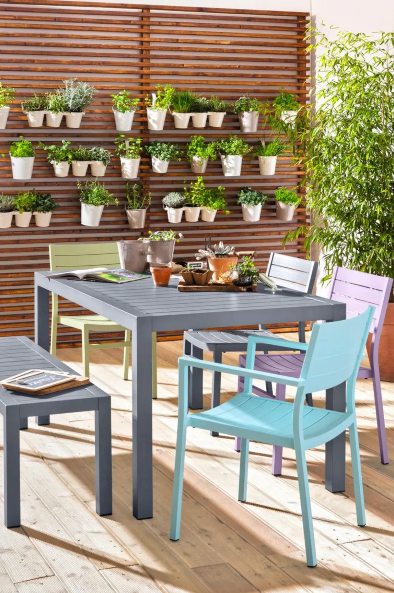 Balkonstühle|Gartenstühle-Stapelstuhl Amica, Aluminium Hellblau