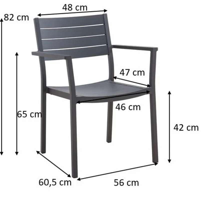 Balkonstühle|Gartenstühle-Stapelstuhl Amica, Aluminium Hellblau