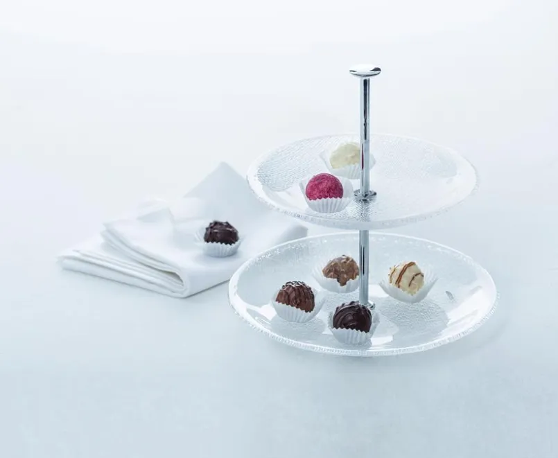 Etageren|Etageren|Leonardo 2-stöckige Etagere Pralina 20 cm Klar
