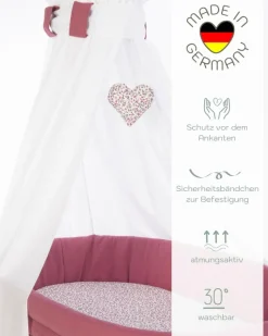 Mionido Stubenwagen & Babywiegen|Stubenwagen & Babywiegen-Stubenwagen Lounge 85 x 45 cm Rosa