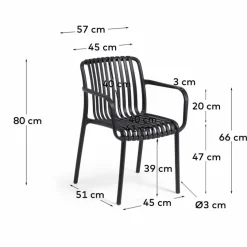 Balkonstühle|Gartenstühle|Kave Home Stuhl Isabelini Schwarz