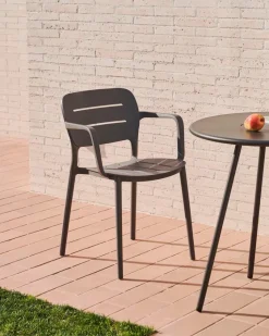 Kave Home Balkonstühle|Gartenstühle-Stuhl Morella Grau