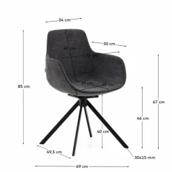 Kave Home Stühle-Stuhl Tissiana Grau