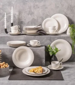 Villeroy & Boch Geschirr-Tafelservice Black Lines 12tlg. Weiß